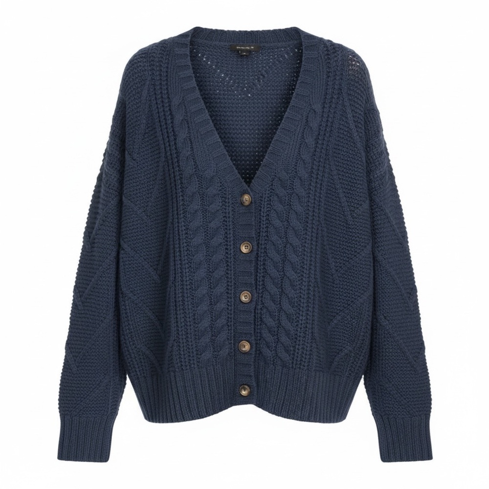 Torrid Deep Blue Cable Knit Cardigan